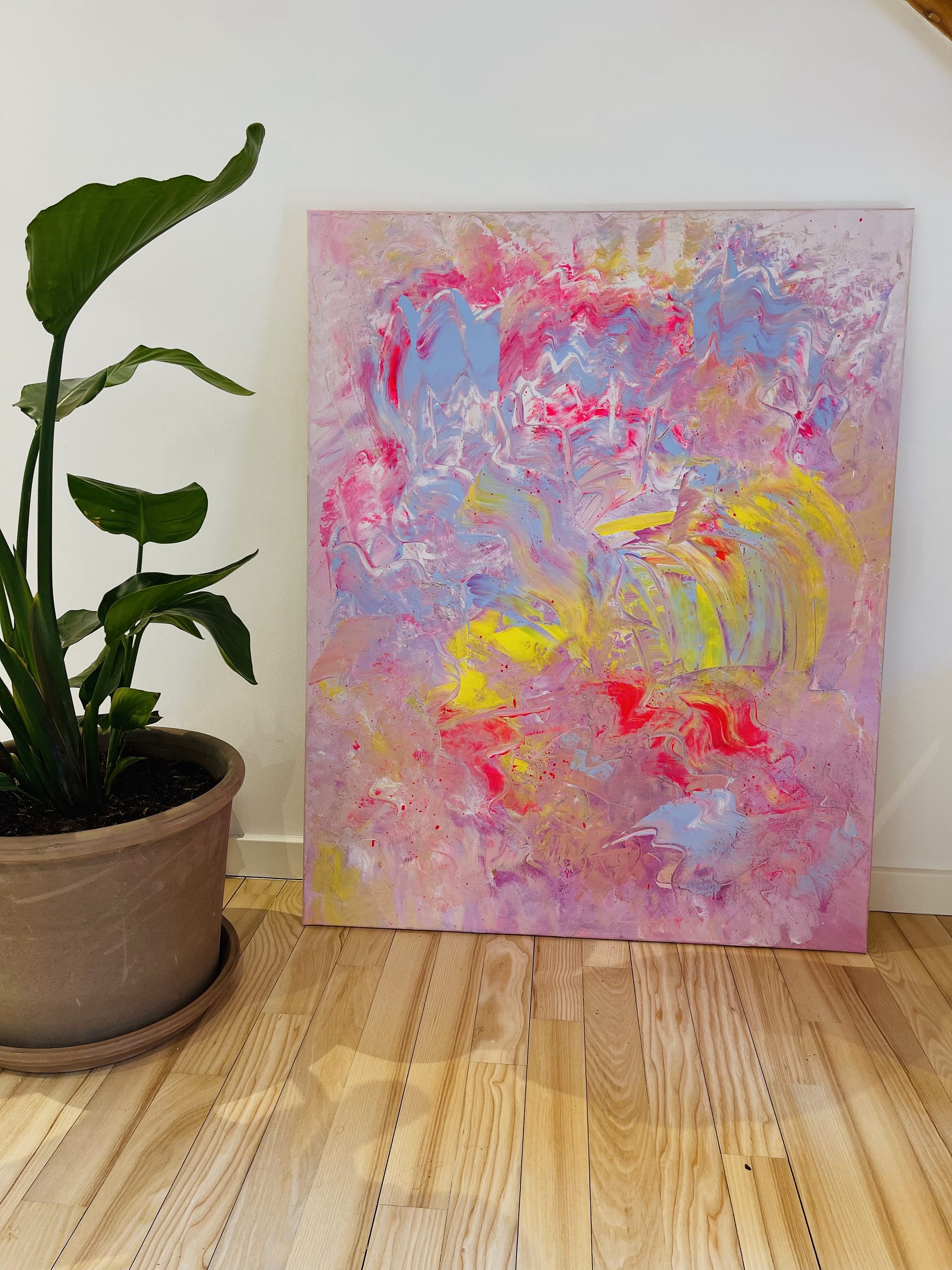 Farvespil på lærred - original kunst af Desty